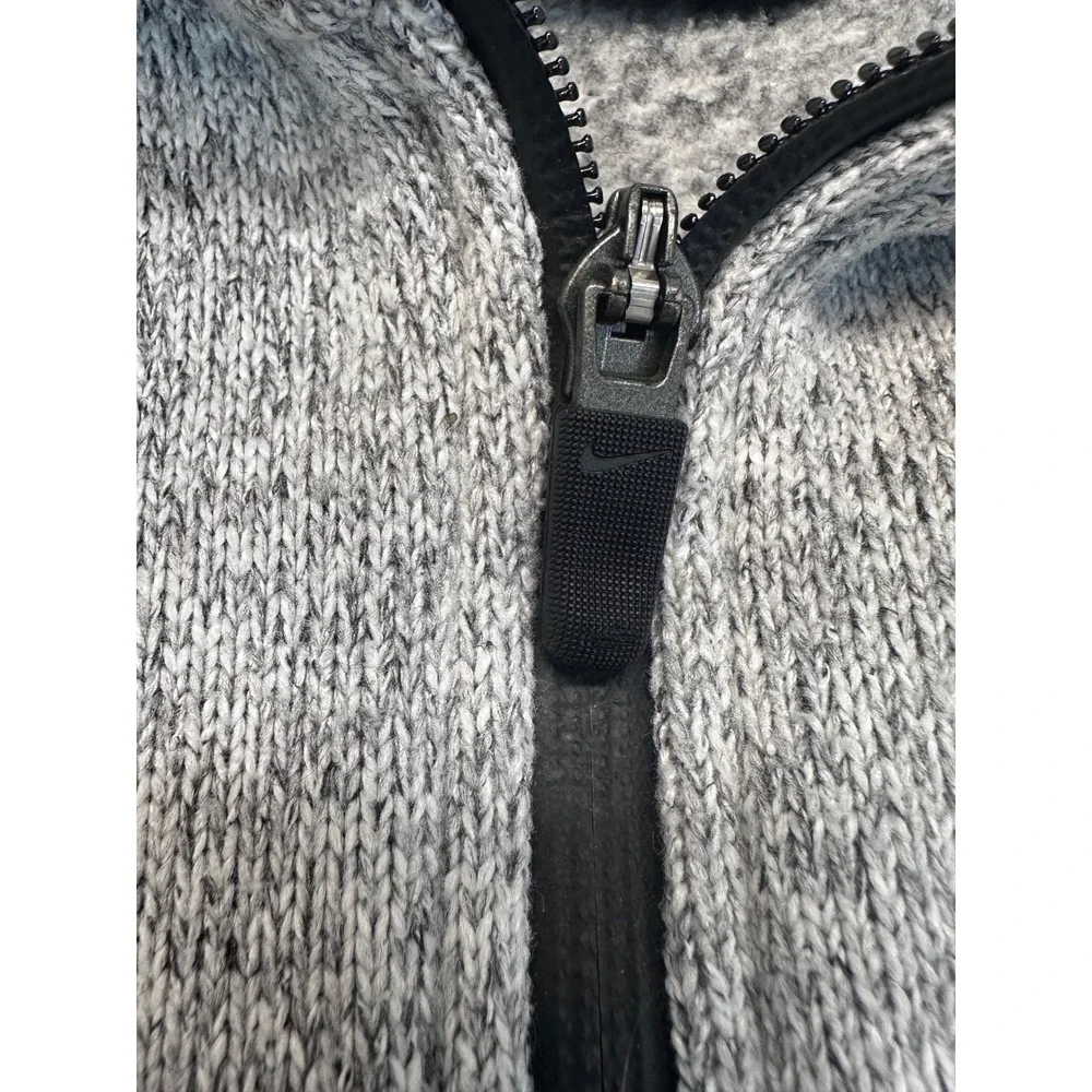 Nike Tech Fleece Knit Full Zip Jacket Grey Black Trim 806983-063 Womens Medium